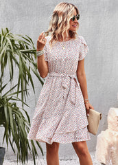 EMILIANA FLORAL DOLL MINI DRESS - CREAM