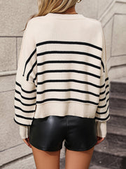Talilah Stripe Knit Top - Cream