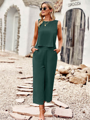 True To You Linen Sets - Dark Green