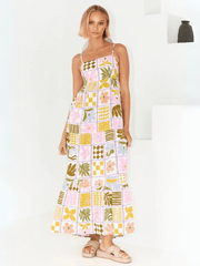 Emilie Border Print Maxi Dress - Multi