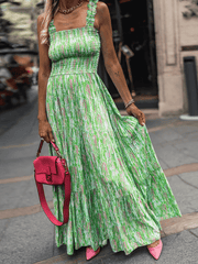 Rylee Strappy Printed Maxi Dress - Green