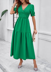 Meadow Smock Midi Dress - Green