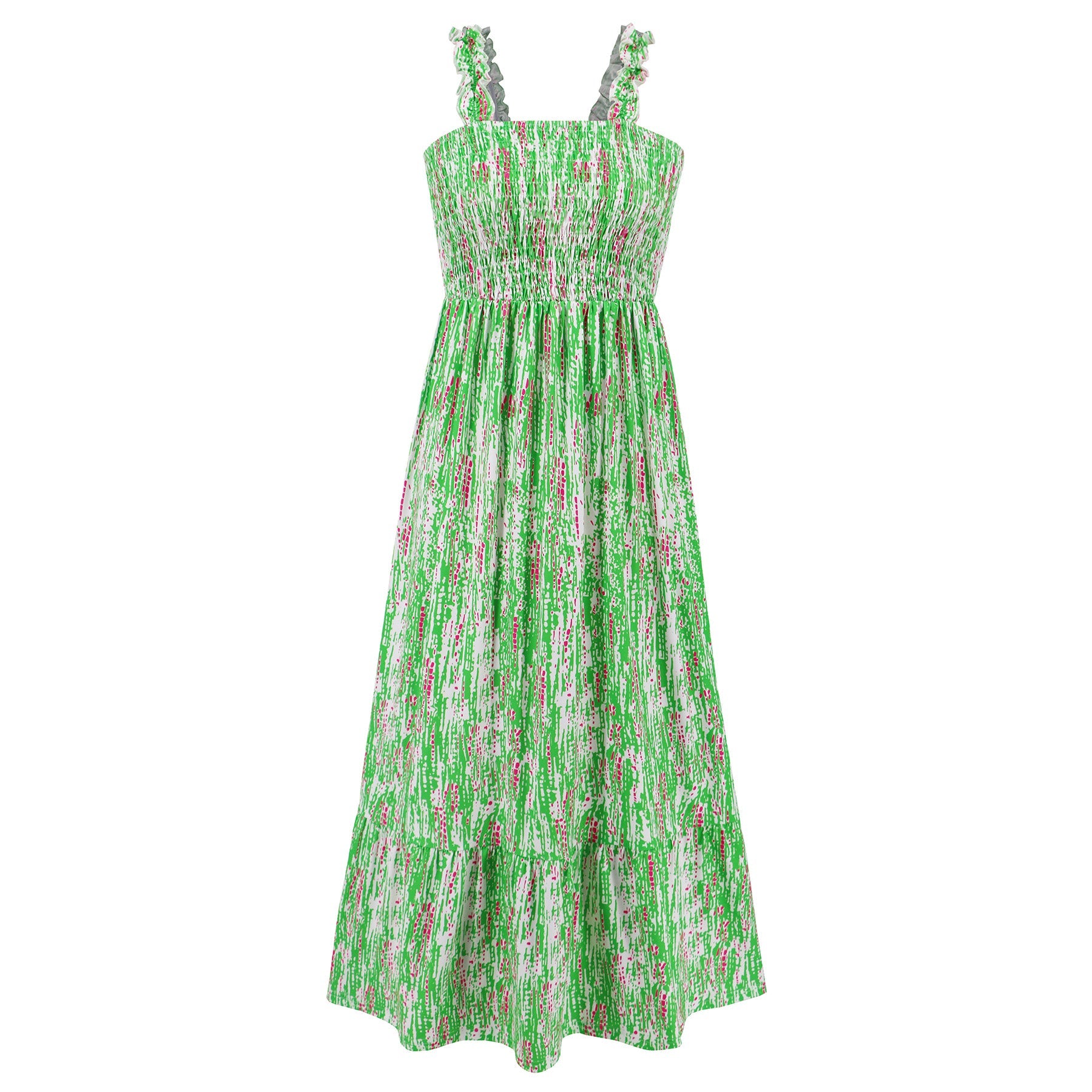 Rylee Strappy Printed Maxi Dress - Green