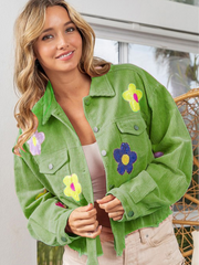 Twinkle Daisy Corduroy Jacket - Green