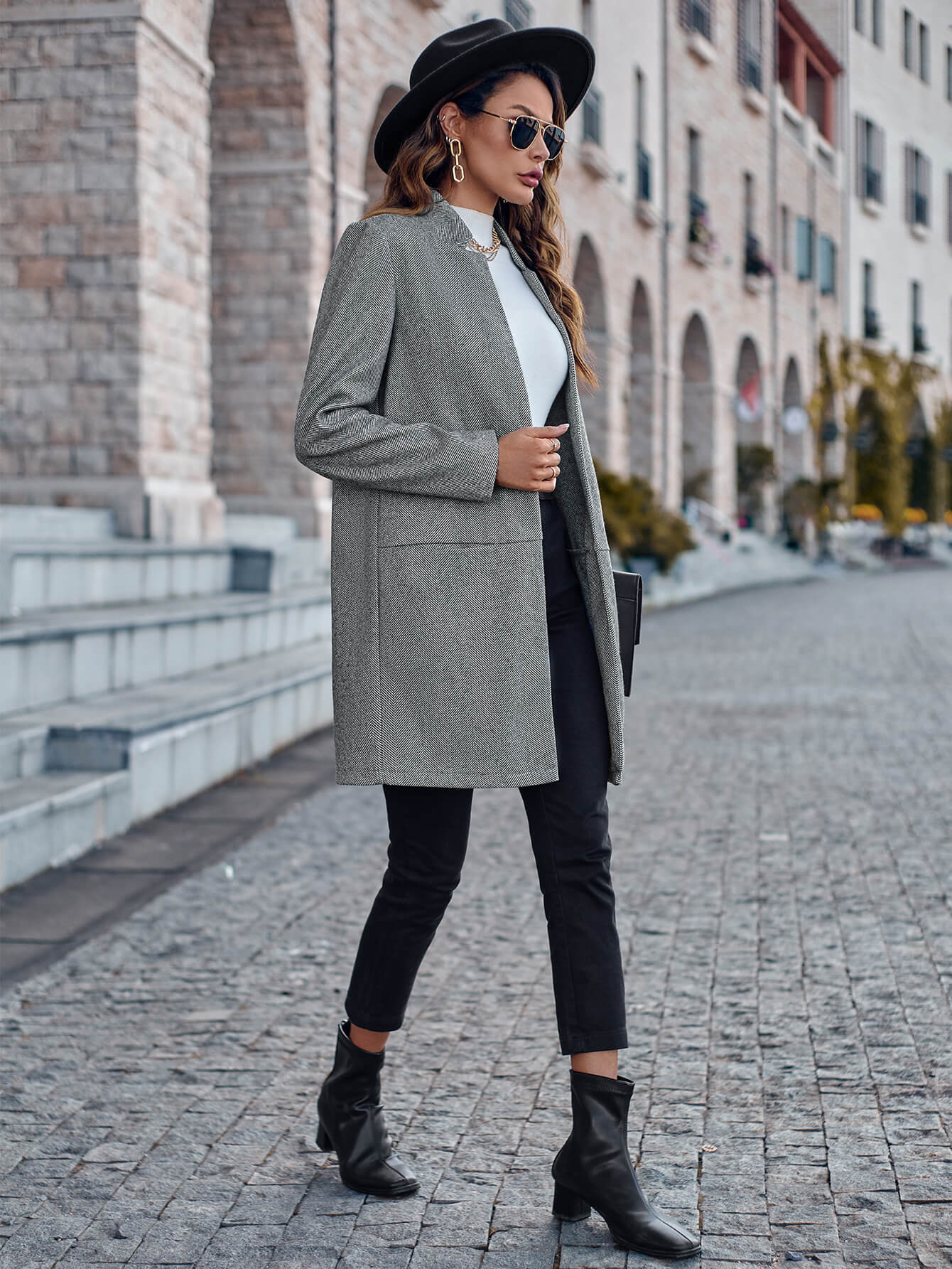 On Your Mark Textured Jacket - Grey