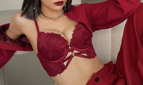 Lace Embroidery Deep V Push Up Brassiere Bra and Panties Set