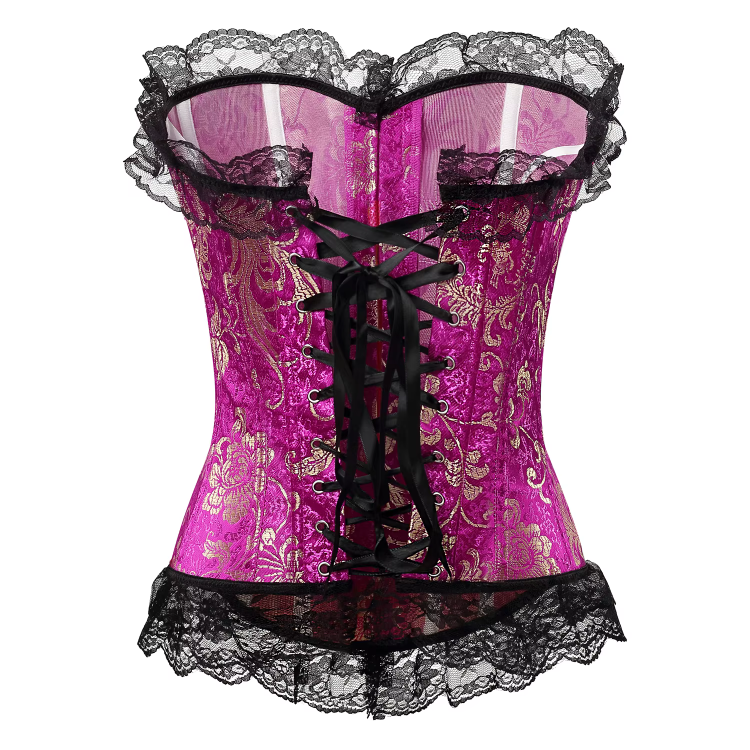 Body Shaper Floral Overbust Satin Corset Top
