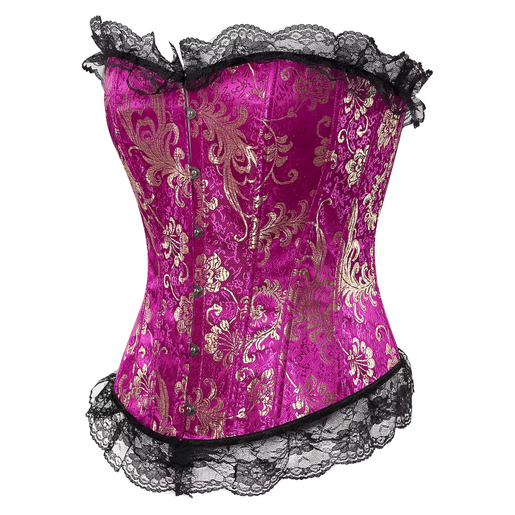 Body Shaper Floral Overbust Satin Corset Top