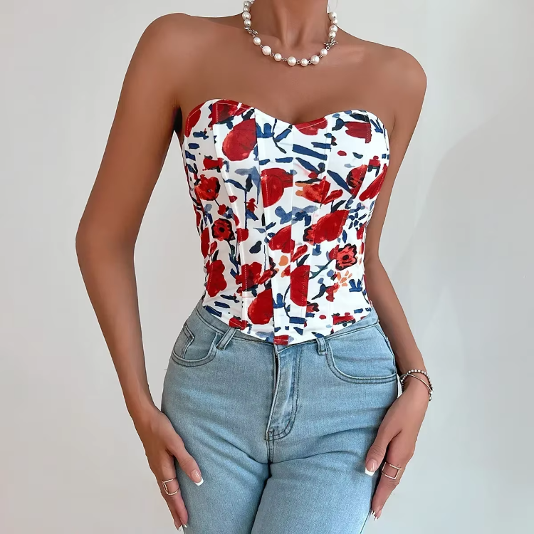 Elegant Strapless Body Shaper Tank Top Corset