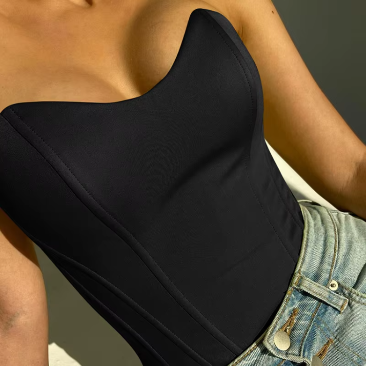 Solid Sleeveless Slim Skinny Tube Tops Corset