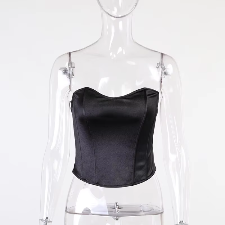 Solid Sleeveless Slim Skinny Tube Tops Corset