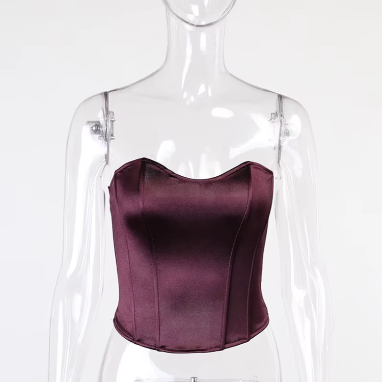 Solid Sleeveless Slim Skinny Tube Tops Corset