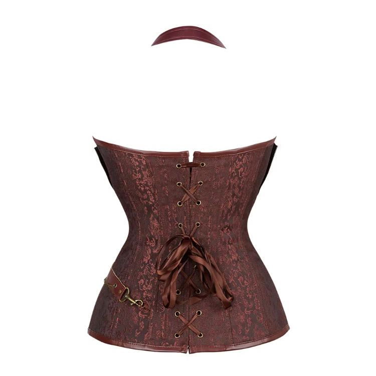 Leather Overbust Bustier Gothic Corsets Top