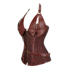 Leather Overbust Bustier Gothic Corsets Top