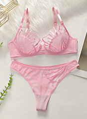 High-Quality Design butterfly Line Mesh Two Pieces Bra