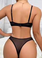 High-Quality Design butterfly Line Mesh Two Pieces Bra