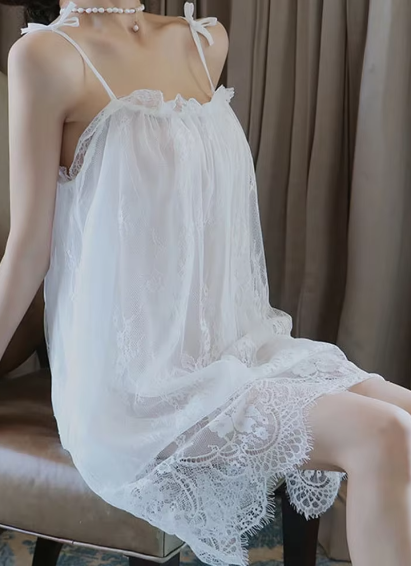 Lingerie Lace Chemise Mesh Sleepwear Slip Nightdress