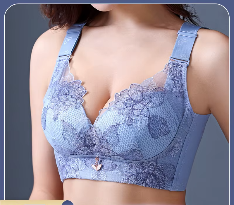 Adjustable Flower embroidery Wireless Push up Lingerie Bras