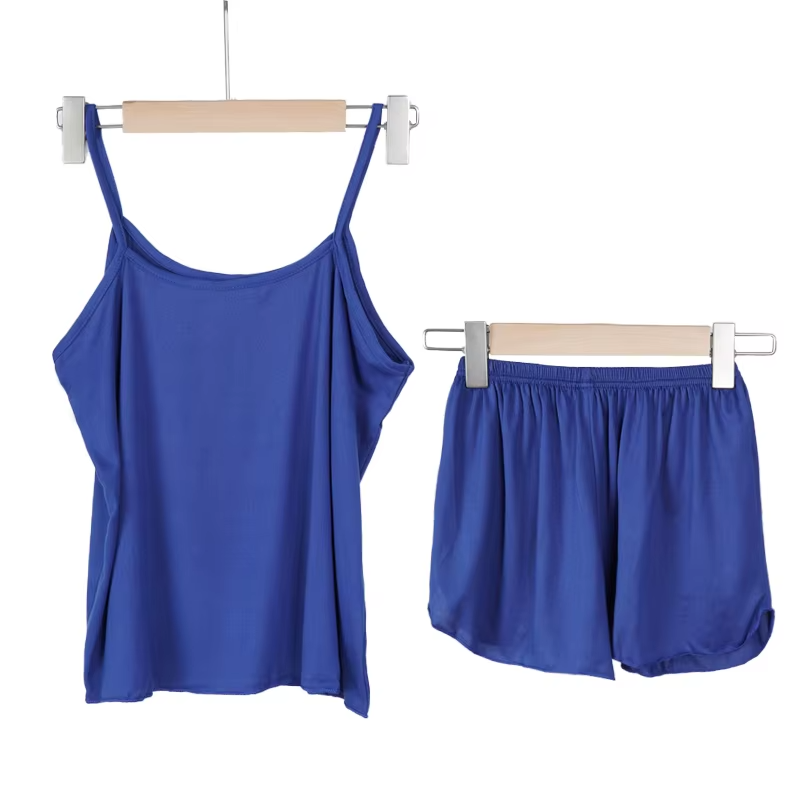 Round Neck Soft Breathable Tank Top Shorts Nightwear Set