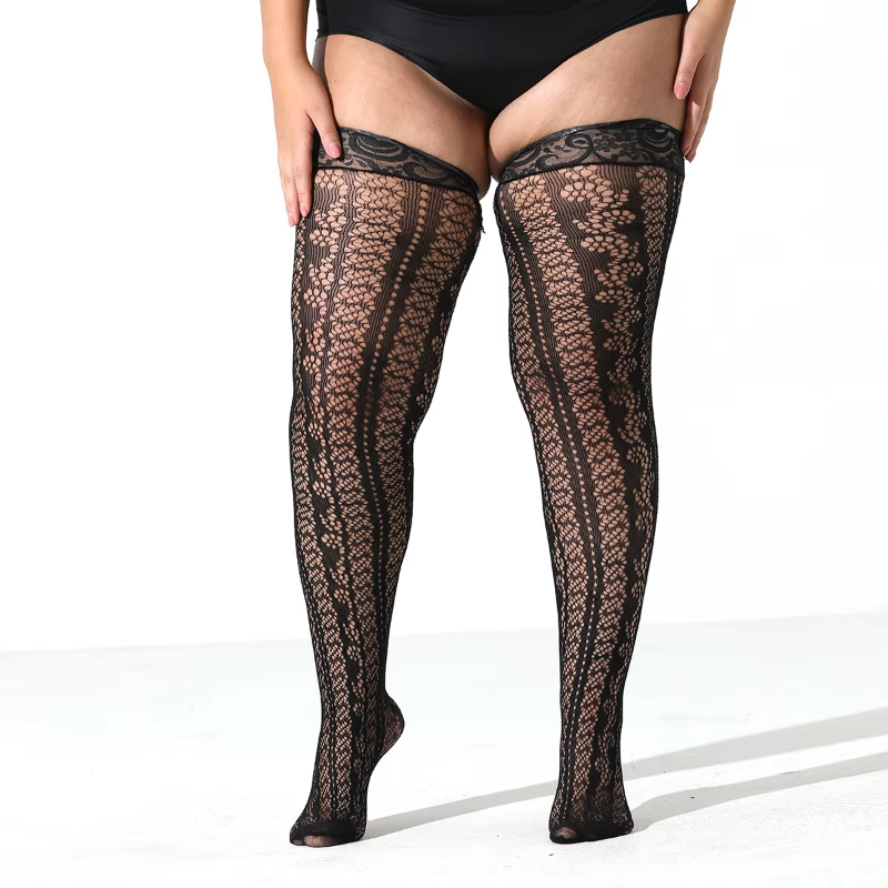 Fishnet Stockings Silicone Anti Slip High Socks
