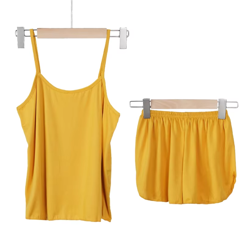 Round Neck Soft Breathable Tank Top Shorts Nightwear Set