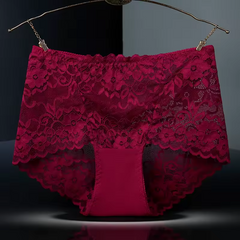 Middle Waist Lace Embroidery Comfort Intimates Breathable Underpants