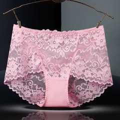 Middle Waist Lace Embroidery Comfort Intimates Breathable Underpants