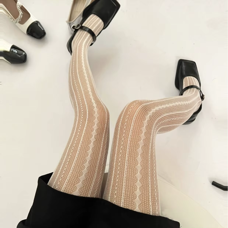 Super Elastic Spring Autumn Striped Stockings