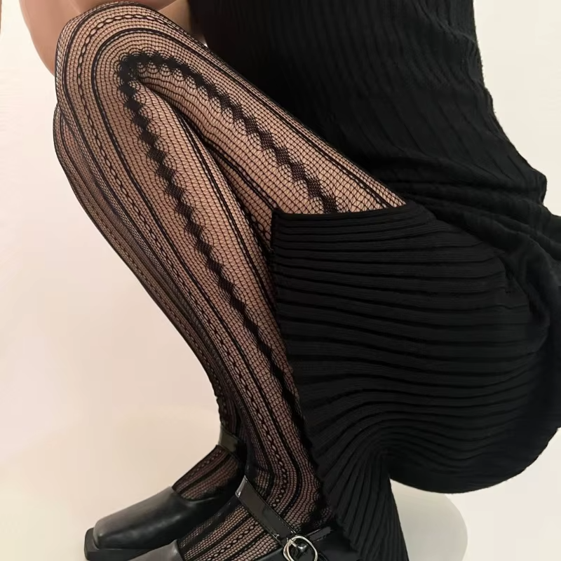 Super Elastic Spring Autumn Striped Stockings