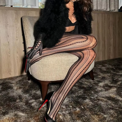 Super Elastic Spring Autumn Striped Stockings