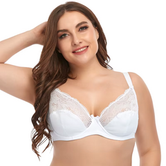 Floral Lace Underwear Plain Plus Size Breathable Bra