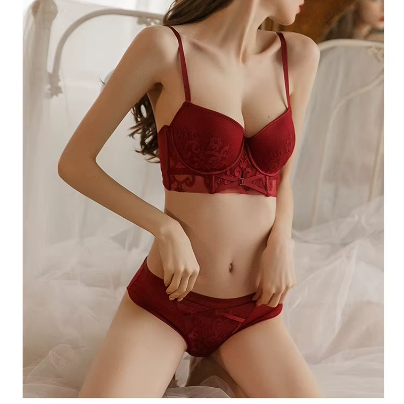 Embroidery Lace underwear Bra And Panty Sets