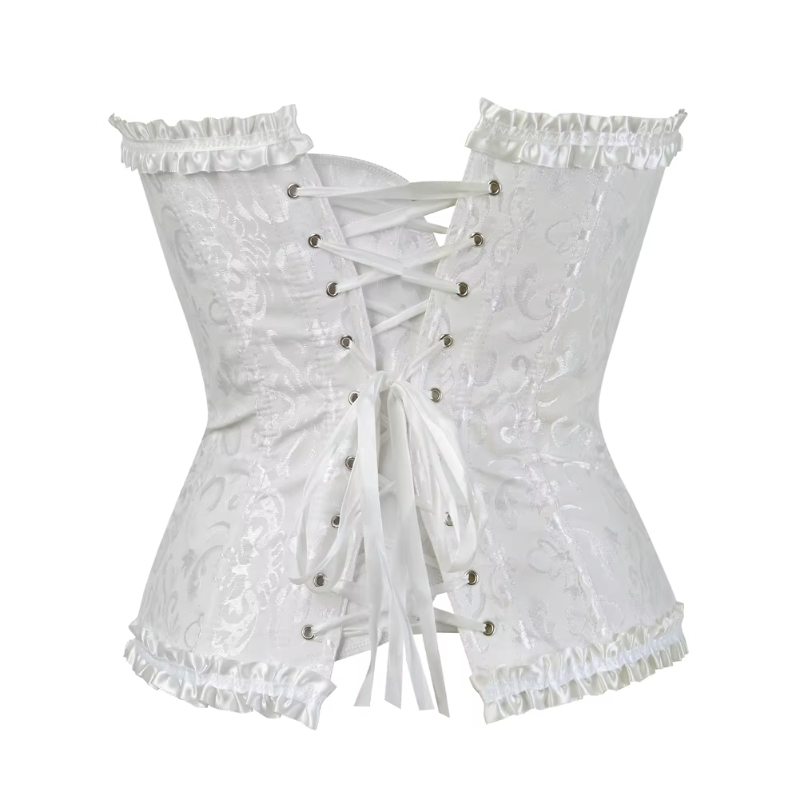 Corset Lace Up Boned Overbust Bustier Bodyshaper