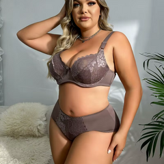 Floral Lace Underwire lingerie Bra and Panty Set