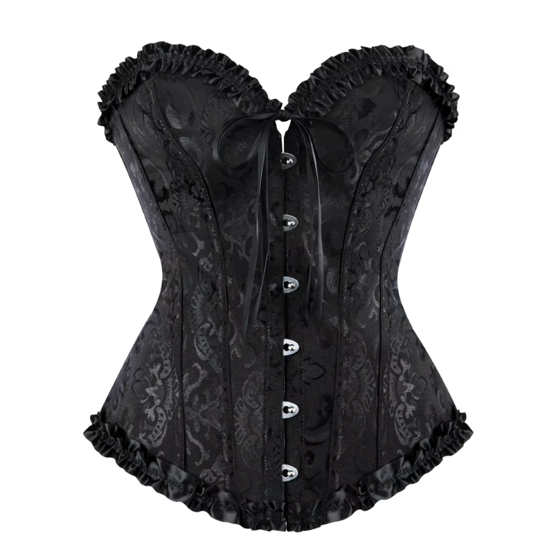 Corset Lace Up Boned Overbust Bustier Bodyshaper