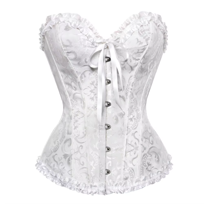 Corset Lace Up Boned Overbust Bustier Bodyshaper