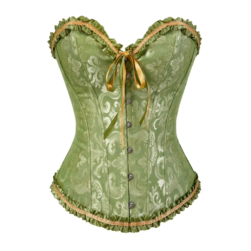 Corset Lace Up Boned Overbust Bustier Bodyshaper