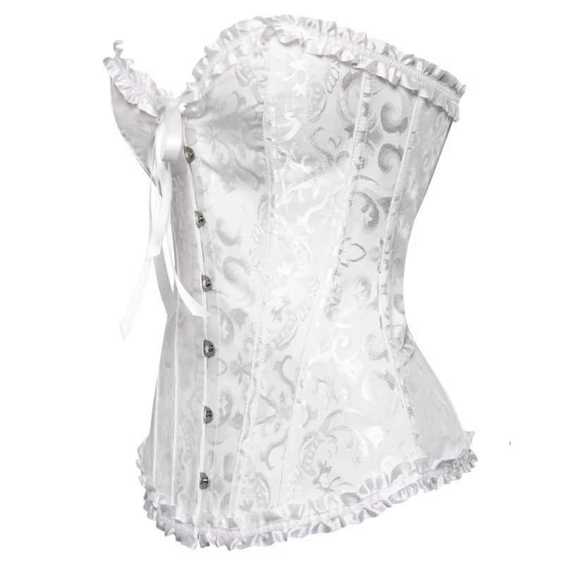 Corset Lace Up Boned Overbust Bustier Bodyshaper