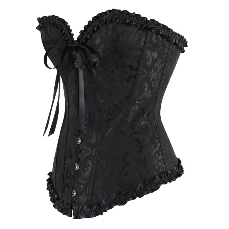 Corset Lace Up Boned Overbust Bustier Bodyshaper