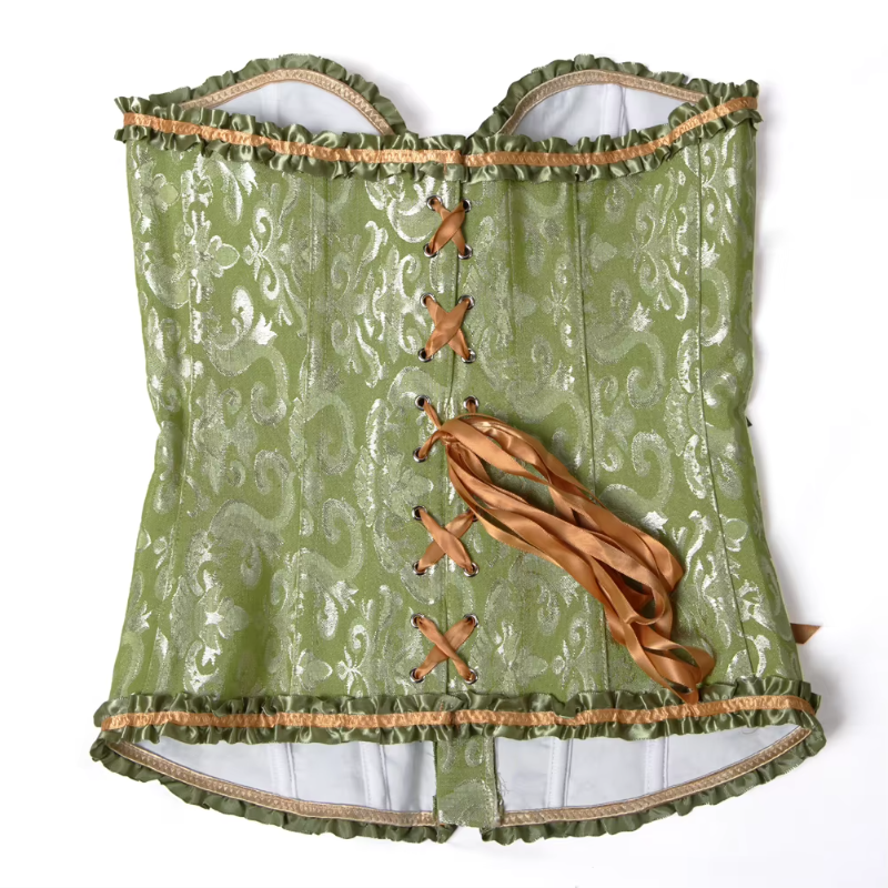 Corset Lace Up Boned Overbust Bustier Bodyshaper