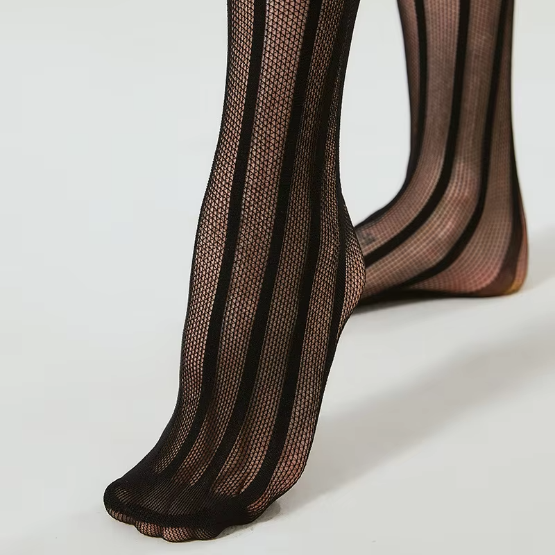 Striped Silicone Anti Slip Long  Stockings