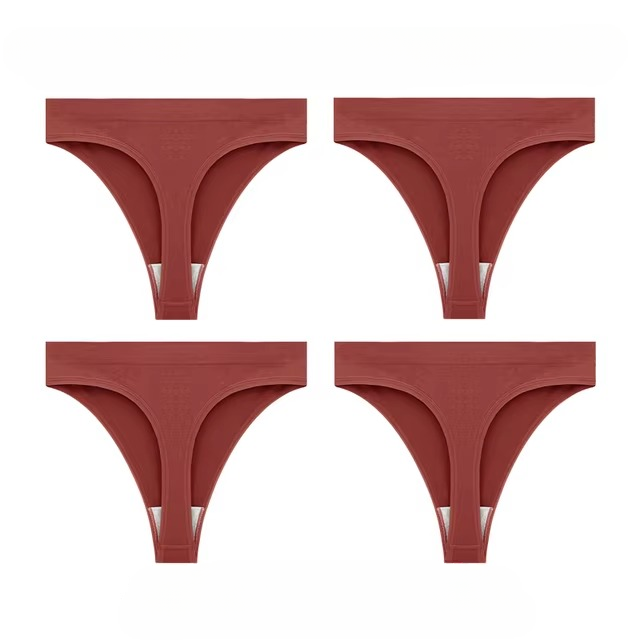 Lingerie Low-waist G String Thong Breathable Comfort Intimates 4Pcs Panties
