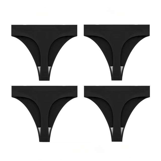 Lingerie Low-waist G String Thong Breathable Comfort Intimates 4Pcs Panties