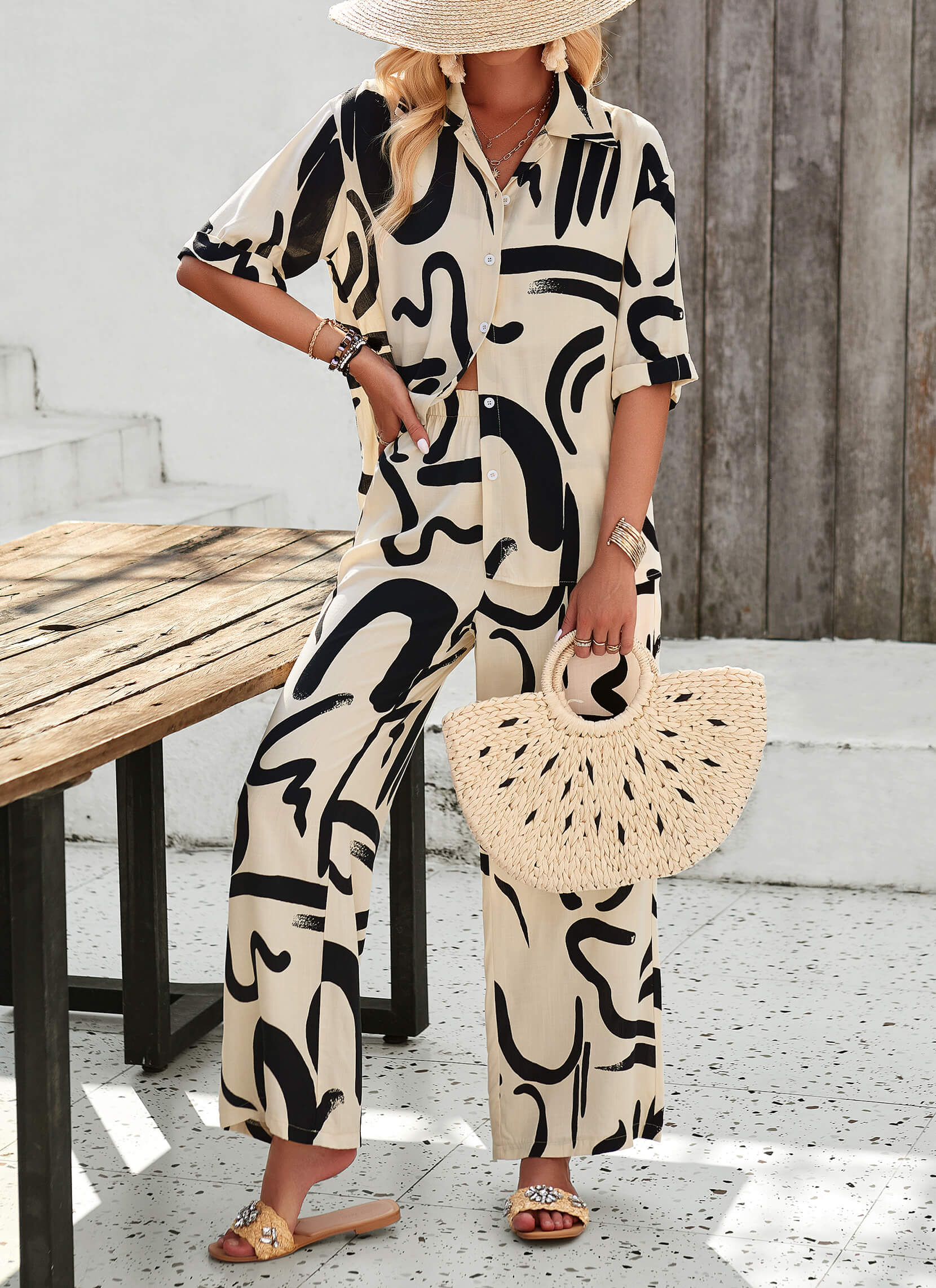 Kaia Tropical Matching Set - Khaki