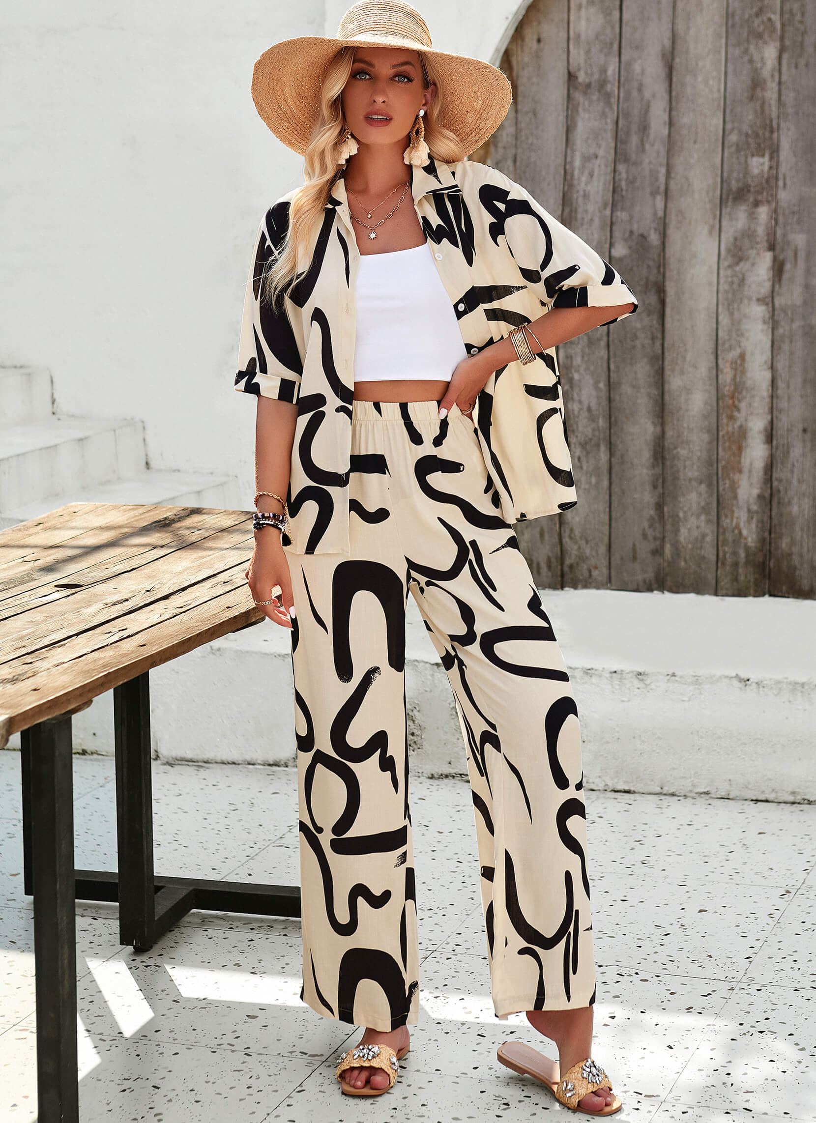 Kaia Tropical Matching Set - Khaki