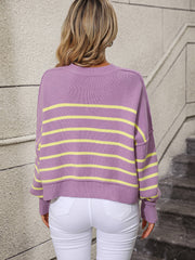 Talilah Stripe Knit Top - Lavender