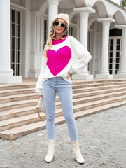 Zandra Heart Knit Sweater - Pink