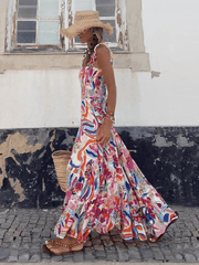 Rylee Strappy Printed Maxi Dress - Pink