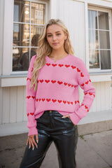 My Hearts Oversized Striped Pullover Sweater