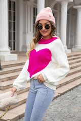 Zandra Heart Knit Sweater - Pink